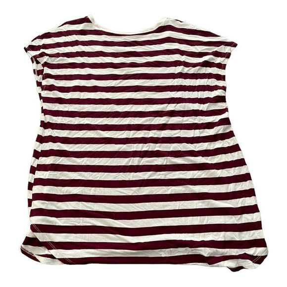 Maurices burgundy and white striped‎ short sleeve tee Size Large - Picture 3 of 5